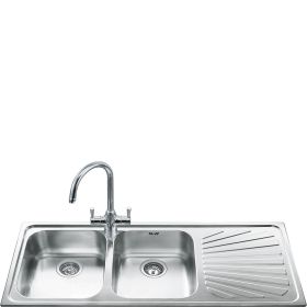 SMEG SP116D - Smeg 116cm Edelstahl-Spülbecken 2 becken
