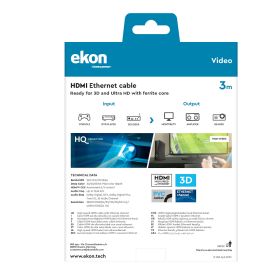 EKON ECVHDMI30MMG - HDMI Kabel 1.4 mit Ethernet 3m