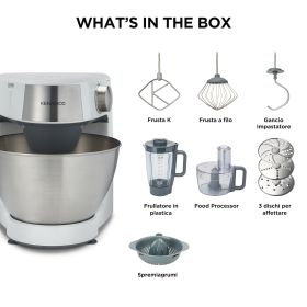 KENWOOD KHC29H0WH - KHC29H0WH 0532147 IMPASTATORE 1000W 4.3LT CIOT.INOX BIANCO