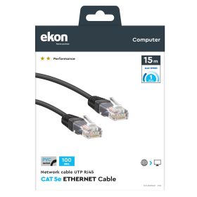 EKON ECITLAN5E150GY - 15m RJ45 LAN Kabel Grau