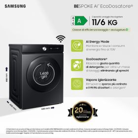 SAMSUNG WD11DB7B85GBU3 - Samsung 7400D Waschmaschine mit Trockner
