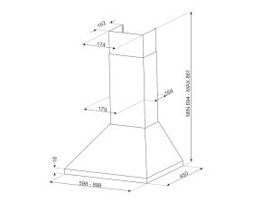 SMEG KDE600EX - KDE600EX 0441973 CAPPA ARREDO PARETE 60CM 3VEL. CL.D INOX