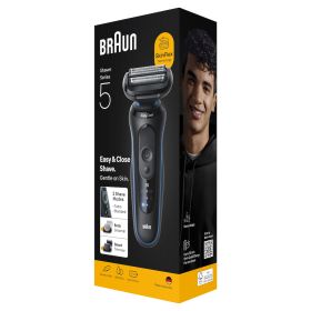 BRAUN 52B1650S 0728785 RASOIO RIC. 3LAME W&D LED AUT.50MIN 2ACC+5PETT BLU