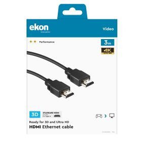 EKON ECVHDMI30MMK - Cavo HDMI 4K 3 metri con Ethernet