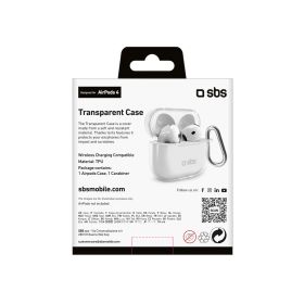 SBS TEAPCOV4T - Cover trasparente per AirPods 4
