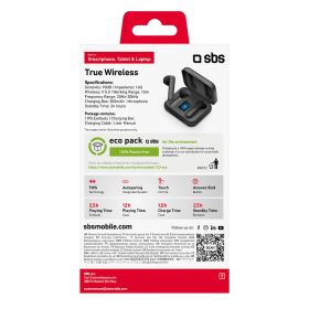 SBS TEEARLCDTWSBTK - Twin Hop LCD Auricolari Wireless In-Ear
