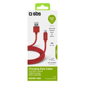SBS TECABLPOLOMICUSBR - Rot Micro-USB Datenkabel für Geräte