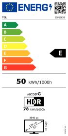 TCL 50P69K - 50P69K 0720938 TV LED 50"UHD 4K DVBT2/S2 SMART GOOGLE TV