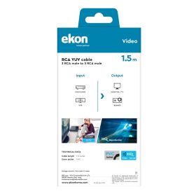 EKON ECV3RCAYUV15MM - YUV-Komponentenkabel mit RGB 1,5 m