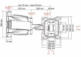 MUNARI SP712 - SP712 – Schwenkbare TV-Wandhalterung für Fernseher bis 42 Zoll (max. 35 kg)