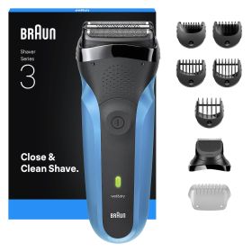 BRAUN 310BT 0728783 RASOIO RIC. 3LAME W&D LED AUT.30MIN 1ACC+5PETT BLU