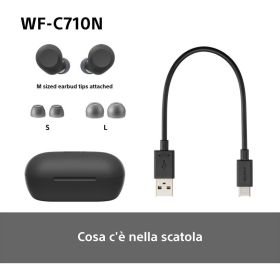 SONY WFC710NB - Cuffie True Wireless con NC Nere