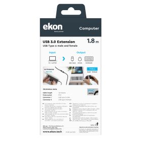 EKON ECITUSB318MFK - Prolunga USB 3.0 1,8m