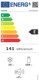 HISENSE RR220D4ERE - Frigorifero Monoporta Rosso 150L