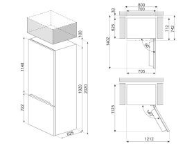 SMEG FC48MDNE - Frigorifero combinato 70 cm No Frost