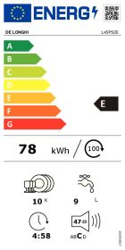 De Longhi L45P52E - Lavastoviglie totalmente integrata 45 cm