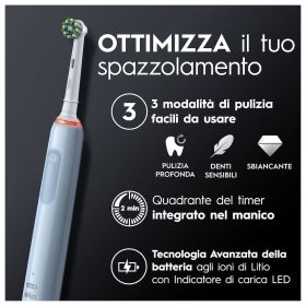 ORAL-B PRO3700BLUE - Spazzolino elettrico Oral-B Pro 3 3700 Blu