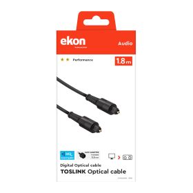 EKON ECATOSL18AD - Toslink Kabel mit 1.8m Länge und Adapter
