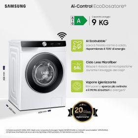 SAMSUNG WW90DG6U85LKU3 - Lavatrice EcoDosatore 9 kg Classe A