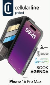 CELLULAR LINE BOOKAG2IPH16PRMK - Agenda Hülle für iPhone 16 Pro Max