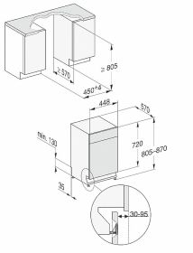 MIELE G5430SCUBRWS - Unterbau Geschirrspüler 9 Maßgedecke