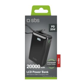 SBS TTBB20000LCDTCPD20K - Power Bank 20000mAh mit Display