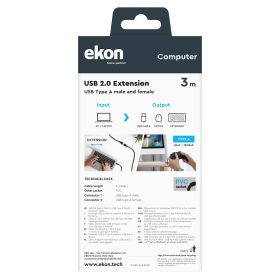 EKON ECITUSB30MFK - USB-Verlängerungskabel 2.0 3 m
