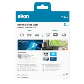EKON ECVHDMI30MMK - Cavo HDMI 4K 3 metri con Ethernet