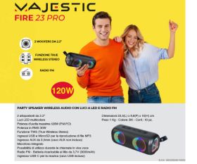 MAJESTIC FIRE23PROBK - Wireless Party Lautsprecher 300W