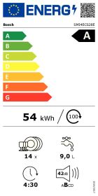 BOSCH SMI4ECS28E - Lavastoviglie da incasso Bosch 60 cm
