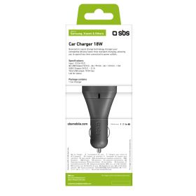 SBS TECR2USBQCH3 - 18W Auto-Ladegerät mit 2 USB-Anschlüssen