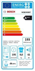 BOSCH WQB245B0IT - Asciugatrice Serie 8 9 kg A+++