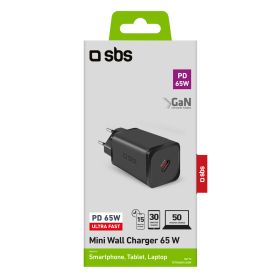 SBS TETRGAN1C65W - Caricatore USB-C da muro 65W nero