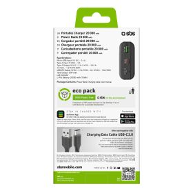SBS TTBB20000PD20K - 20000mAh Powerbank Schwarz