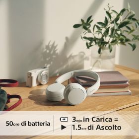SONY WHCH520W - Cuffie Bluetooth con driver da 30mm