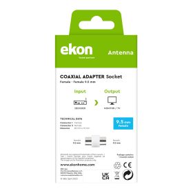 EKON ECANADATFF - Adattatore antenna coassiale 9,5mm F/F