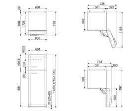 SMEG FAB30RBL5 - 298L Doppel-Tür Kühlschrank