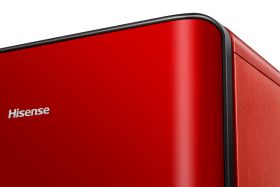 HISENSE RR106D4CRE - Roter 82L Kühlschrank mit Gefrierfach