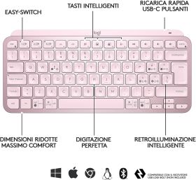 LOGITECH 920010812 - Tastiera Wireless Logitech MX Keys Mini