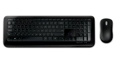 MICROSOFT Tastatur WIRELESS DESKTOP 850 kabellos 2,4 GHz, Batteriestandsanzeige, AES-Verschlüsselung, 1000 DPI schwarz