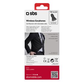 SBS TEROLLCLIPBTK - Auricolari Bluetooth con clip nero