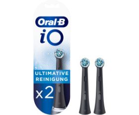ORAL-B AA34434 - BRAUN Oral-B iO Ultimative Reinigung Ersatz-Aufsteckbürsten (2er Pack, Schwarz)