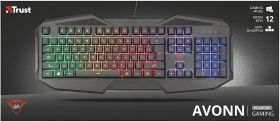 TRUST 22278 0483142 TASTIER.GAMING C/12TASTI MULTIM.GXT830-RW AVONN BK