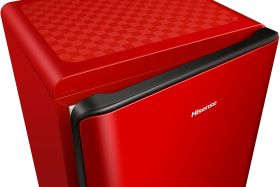 HISENSE RR106D4CRE - Roter 82L Kühlschrank mit Gefrierfach