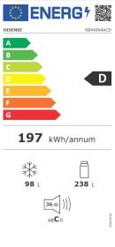HISENSE RB440N4ACD - Inox No Frost Kühlschrank 361LT