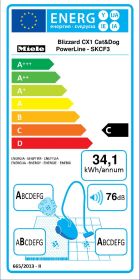 MIELE BLIZZARDCX1CATDOGPOWERLIN - Miele Blizzard CX1 Cat & Dog Aspirapolvere Senza Sacchetto
