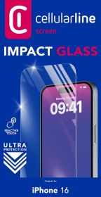 CELLULAR LINE TEMPGLASSIPH16 - Vetro Temperato iPhone 16 Antishock