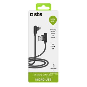 SBS TECABLE90MICROK - Cavo Micro USB 1m connettori 90° neri