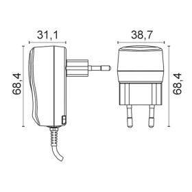 ALPHA ELETTRONICA KD600 - 600mA 12V DC Netzteil von ALPHA