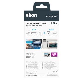 EKON ECITLANC618G - 1,8 Meter UTP Netzwerkkabel Cat 6 Schwarz